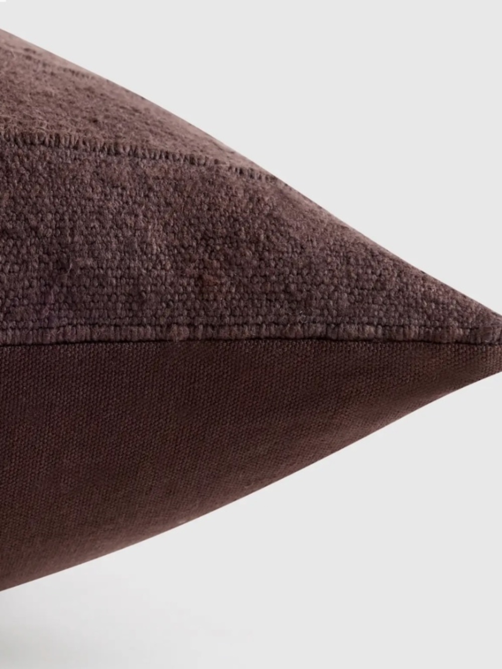 Textured Striped Cotton Pillow Cover 12 x 20 brown espresso - Picture 3 of 6